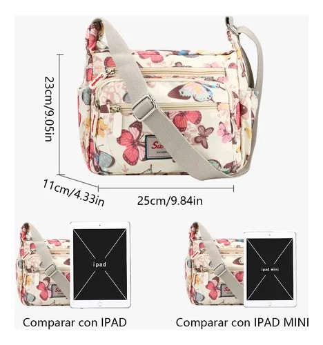 Bolsa Dama Bandolera Cruzada Impermeable Multi Bolsilo Mujer image number null