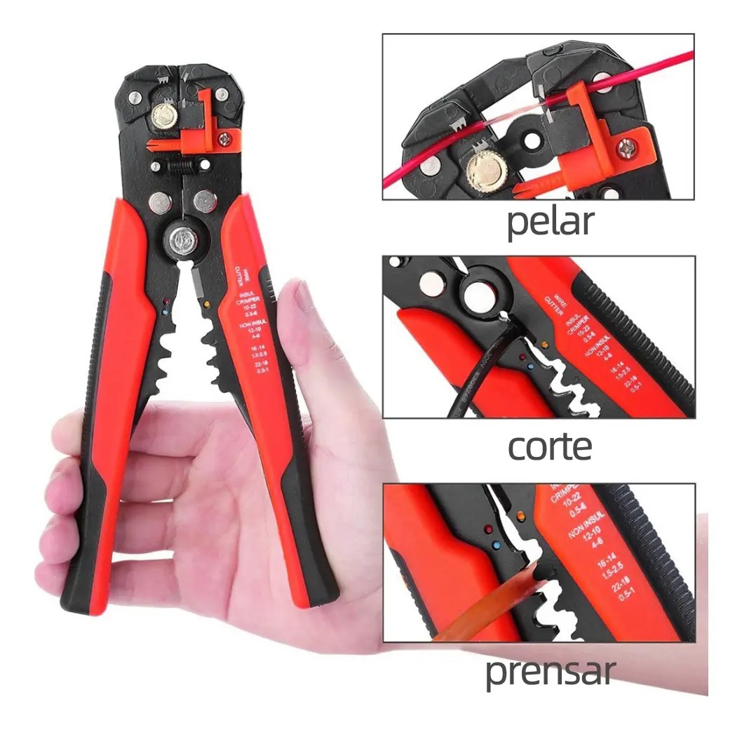 Cortacables 5 Y 1, Pelacables Autom&aacute;tico Multifuncional Rojo/Negro image number null