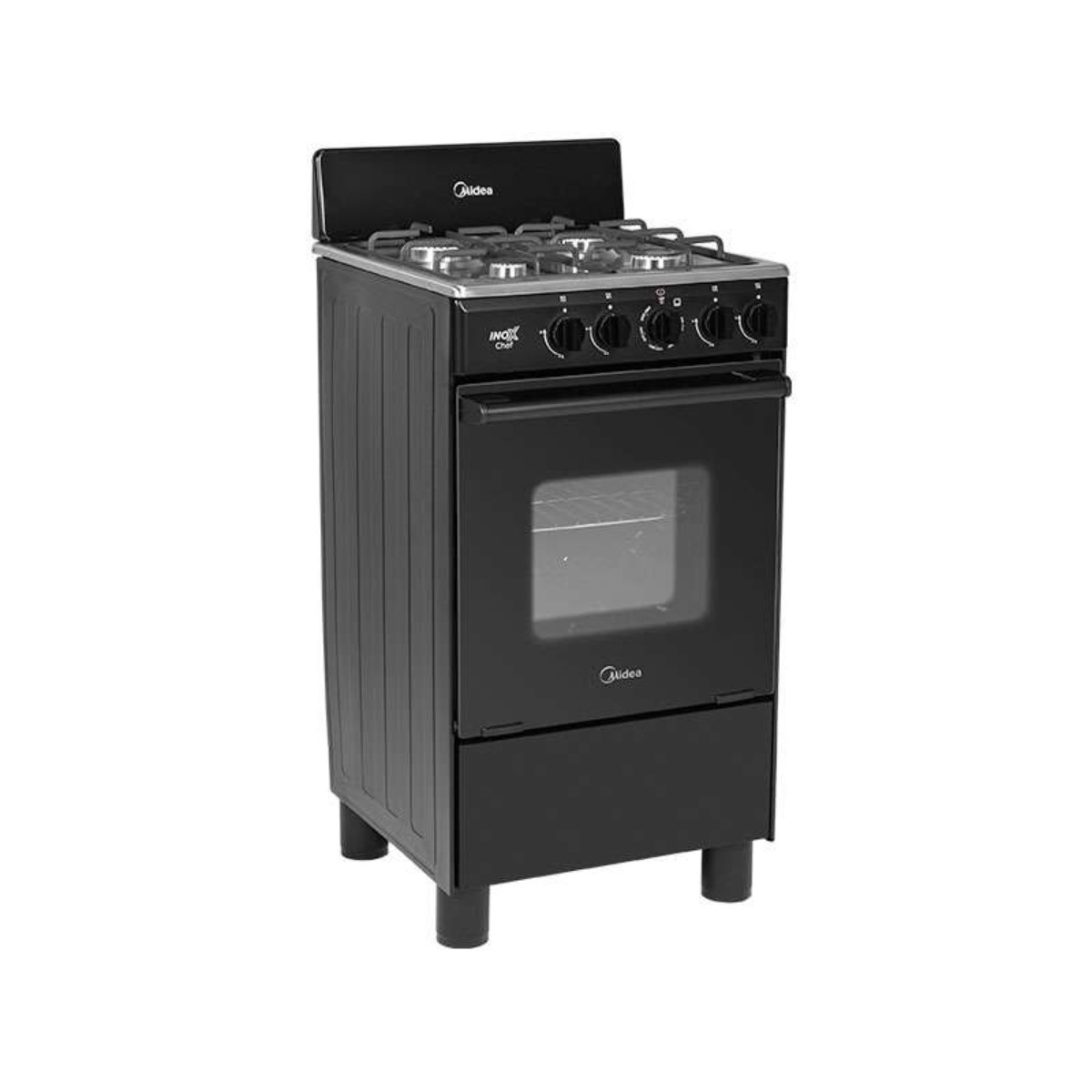 Estufa Midea MGS20FS1BAABB / MGS20FS1BABB 20"4 Quemadores / Cubierta Acero Inox Negro ORTY* ENTREGA SOLO VALIDA EN LA CD image number null