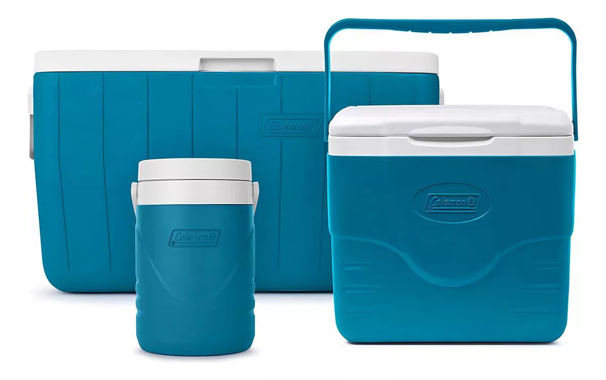 Combo Cooler Coleman 2199113 Hieleras 48qt, 9qt Y 1gal, Azul/blanco Color Azul Acero image number null