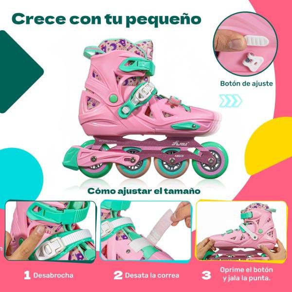 Patines Linea 4 Ruedas Soporte Aluminio Abec 9 Adultos Ni&ntilde;os Little Monkey image number null
