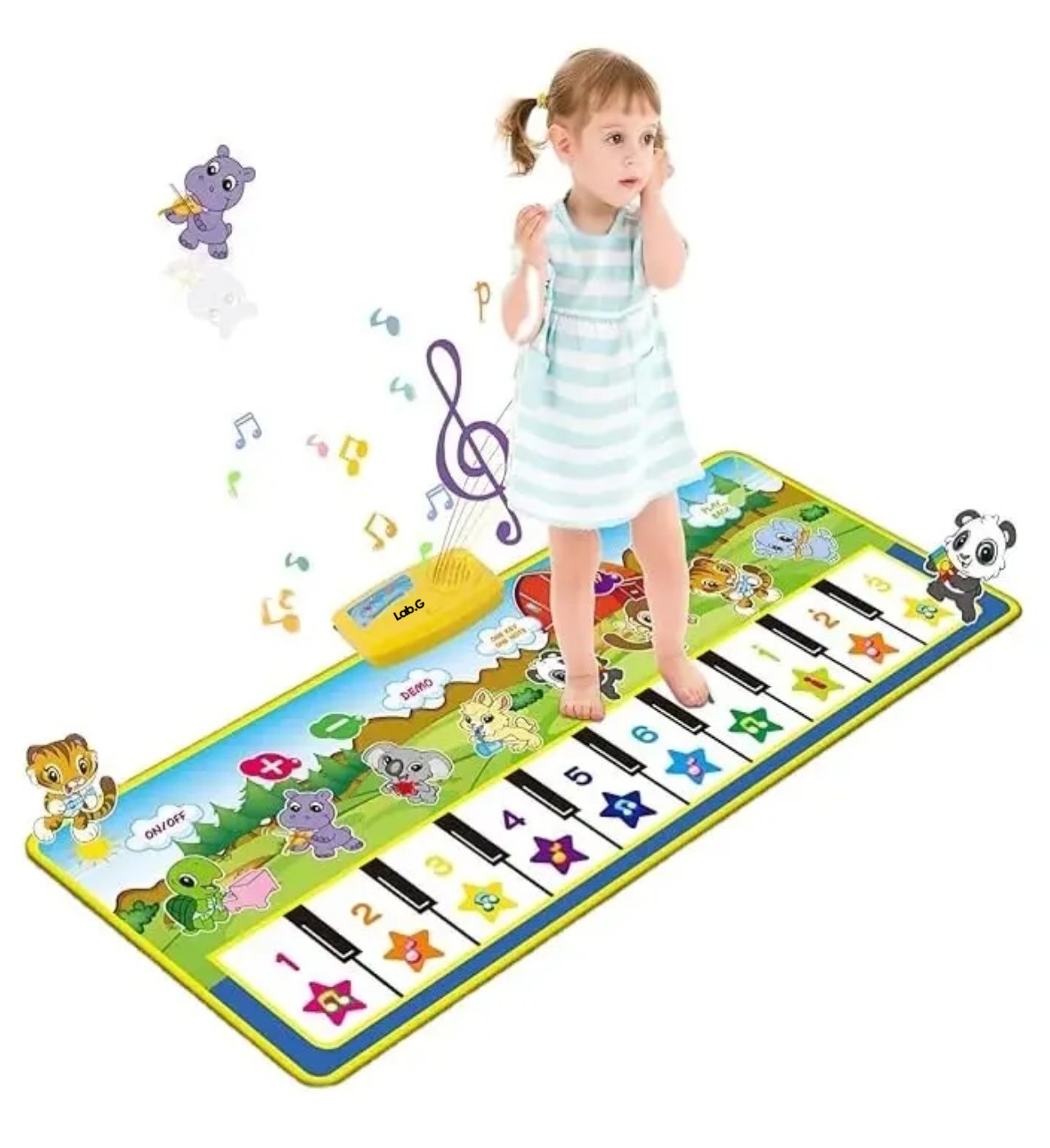 Tapete Piano Musical Para Beb&eacute; Alfombra Teclados Infantil Verde Lima image number null