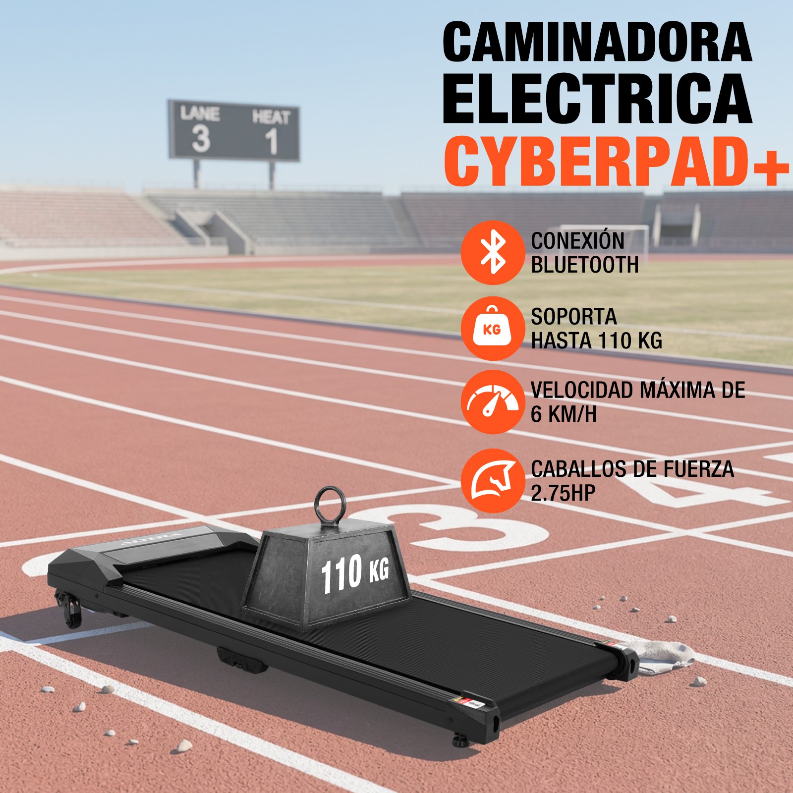 Caminadora El&eacute;ctrica Altera CYBERPAD+ Compacta, Silenciosa y con Bluetooth para Casa u Oficina image number null