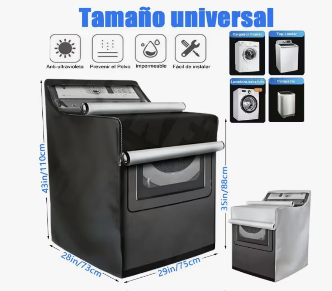 Funda para Lavadora Arizona Impermeable Modelo Negro image number null