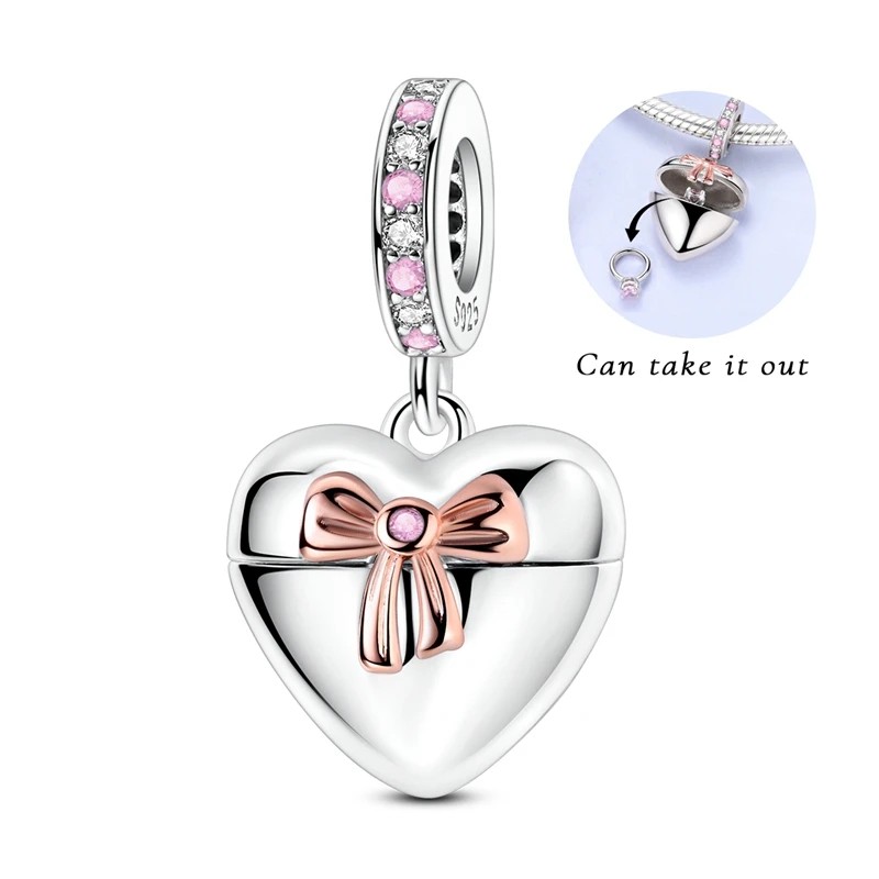 Charms de Plata Esterlina 925 para Pulsera y Collar SET 5 PCS Random, Abalorios Colgantes Edicion LOVE Joyer&iacute;a DIY image number null