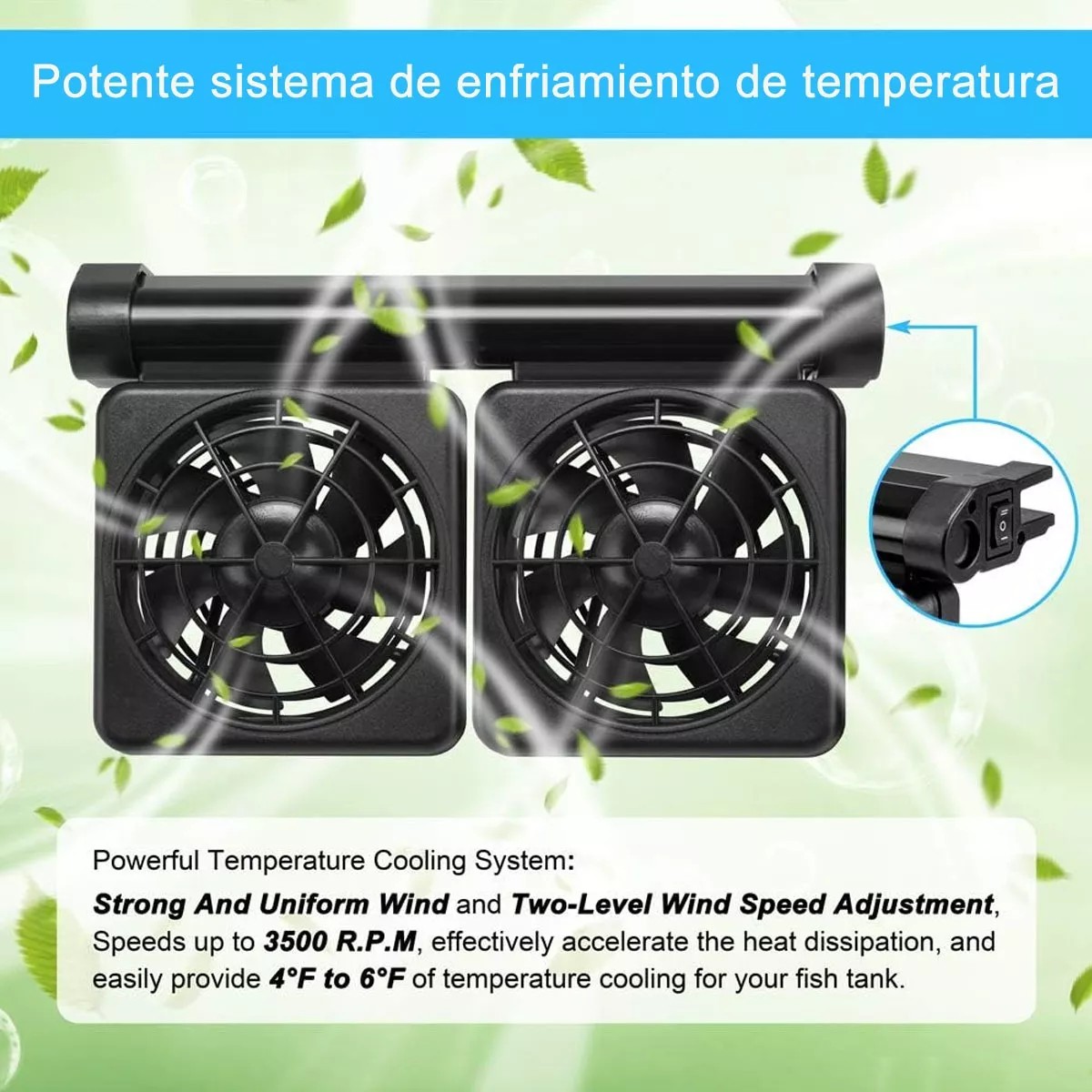 Enfriador Ventilador Para Acuario Y Pecera Con 2 Cabezas image number null