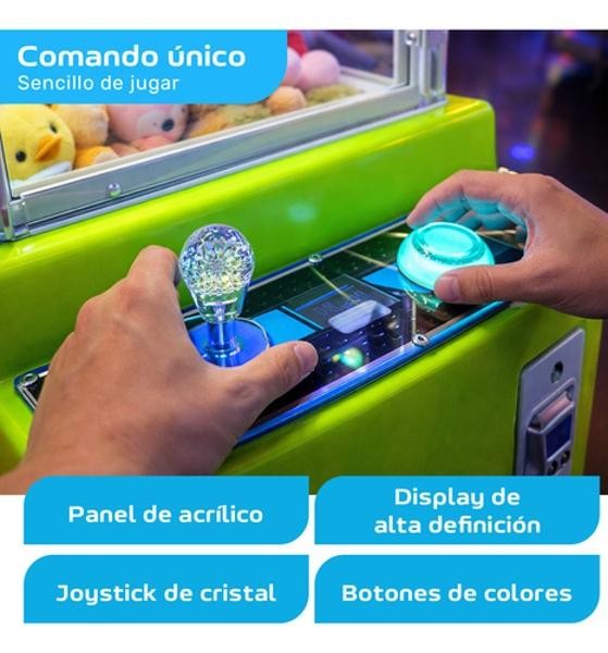 Maquina Garra Peluches Mini Doll Caza Luz Led Sonido Audiotek Amarillo image number null