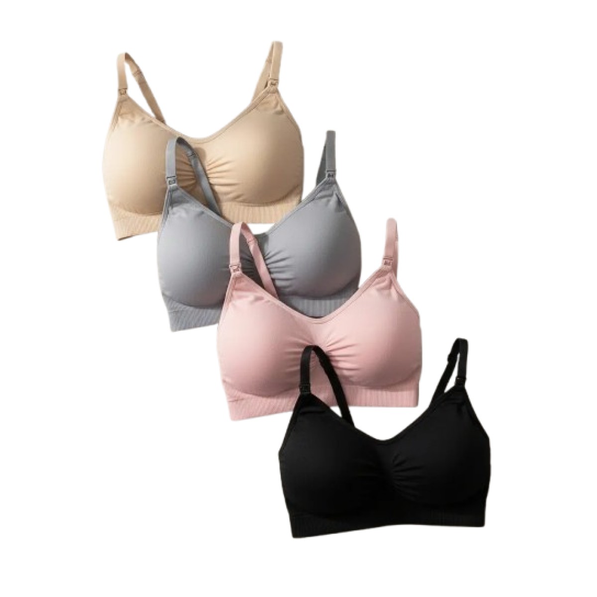 Brasier Maternidad Lactancia 4 Piezas Talla L Black+gray+skin tone+pink image number null