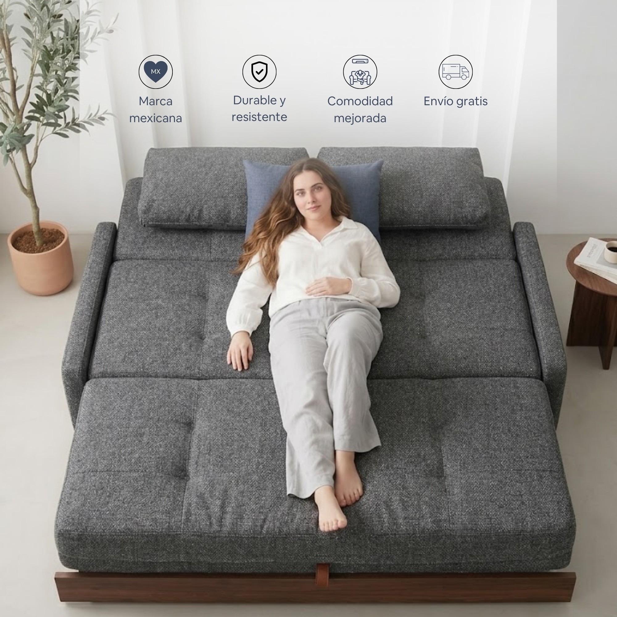 Sofa Cama Gris Oxford Easy Living Floid image number null
