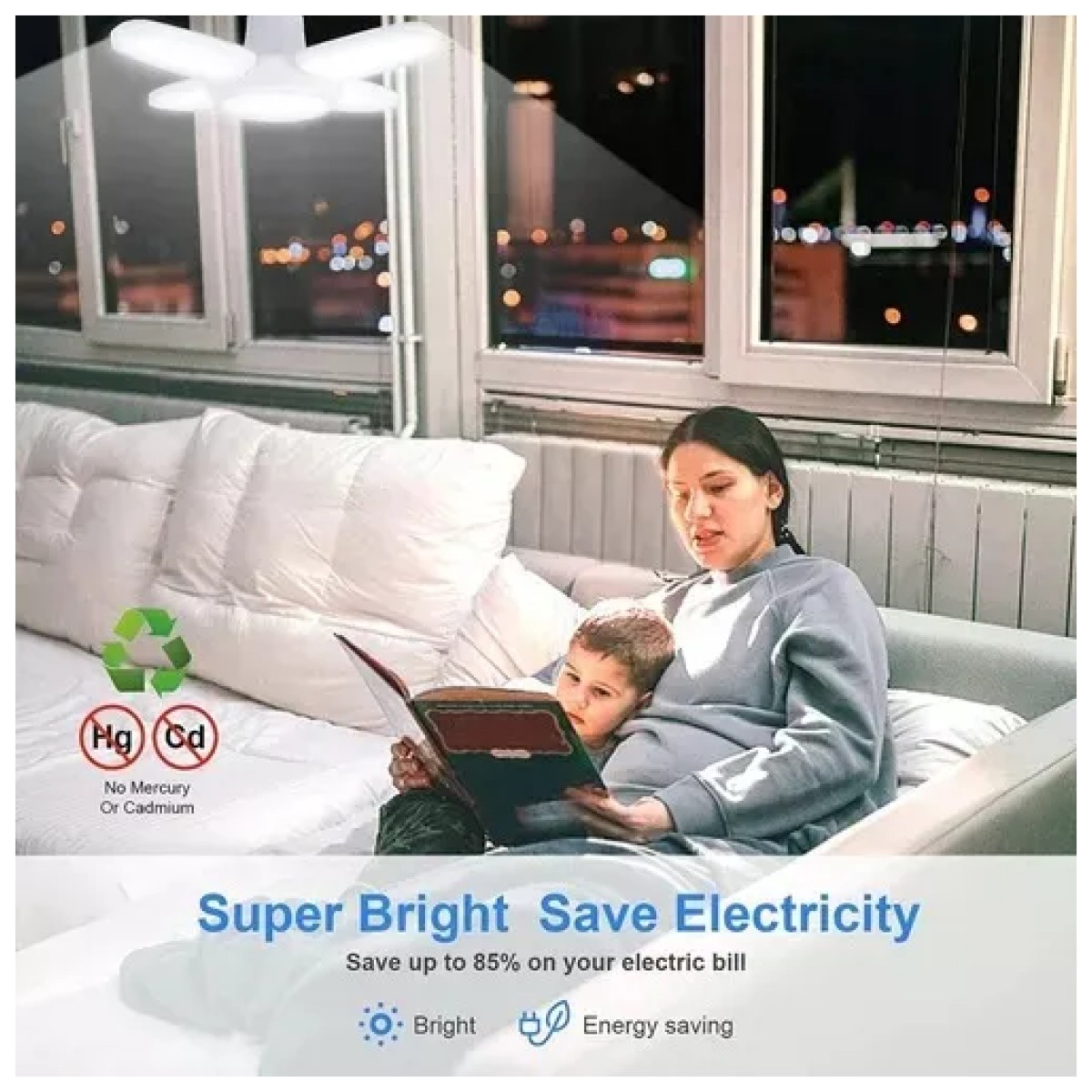 Luz Led Deformable De Garaje Led 6000lm 60w 2pzs Blanco image number null
