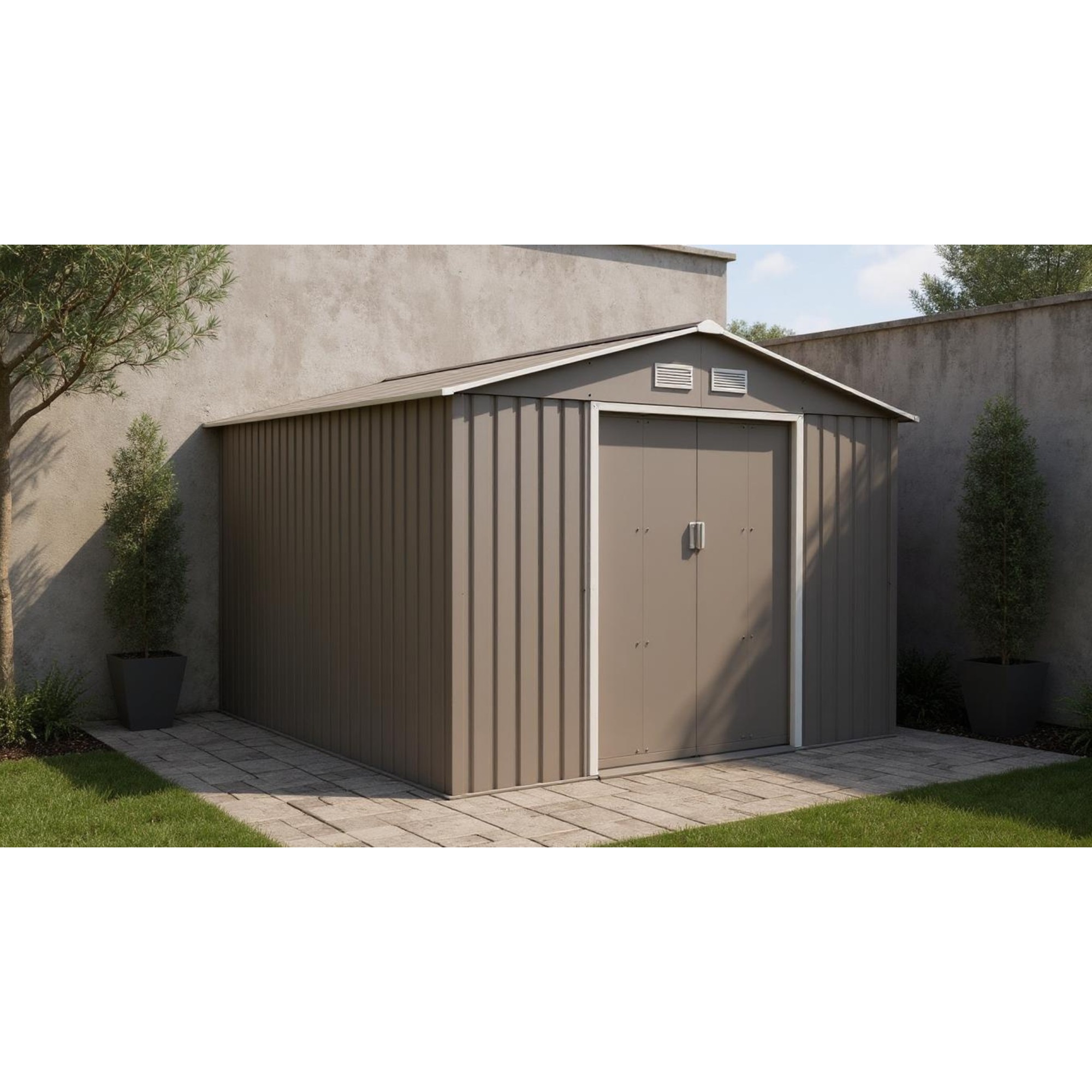 Bodega Cobertizo Exterior Ultra de Metal 277 x 195 x 203 cm Color Gris image number null