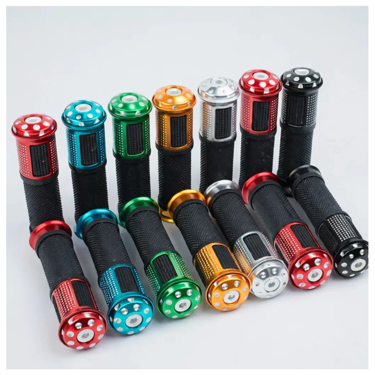 Pu&ntilde;os Universales Aluminio Antiderrape Bicicleta Mtb Color:Azul 2 Piezas image number null