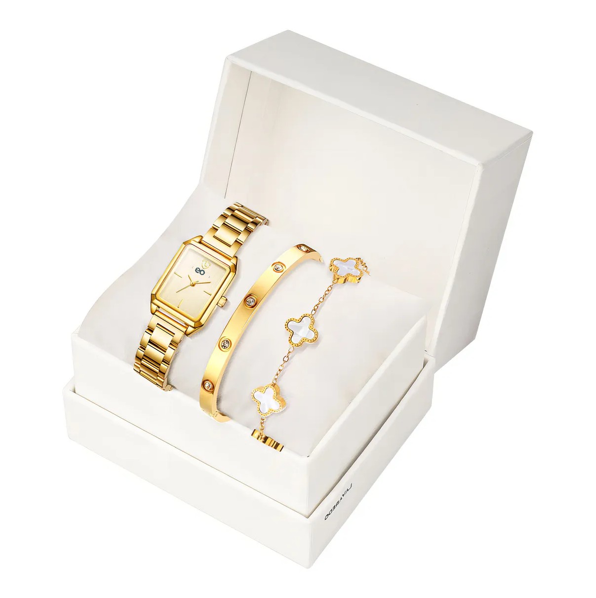 Reloj Mujer Elegante Dorado Cuarzo De Acero Inoxidable Resistente Al Agua image number null