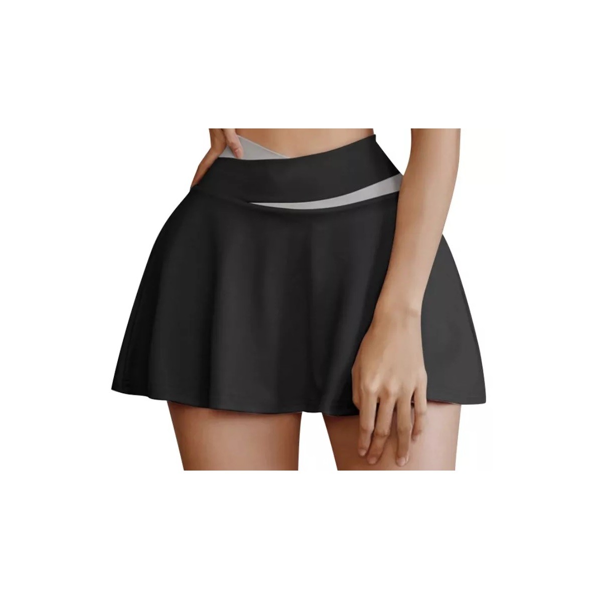 Falda Con Short Licra Deportiva 2 En 1 Negro Talla. S image number null