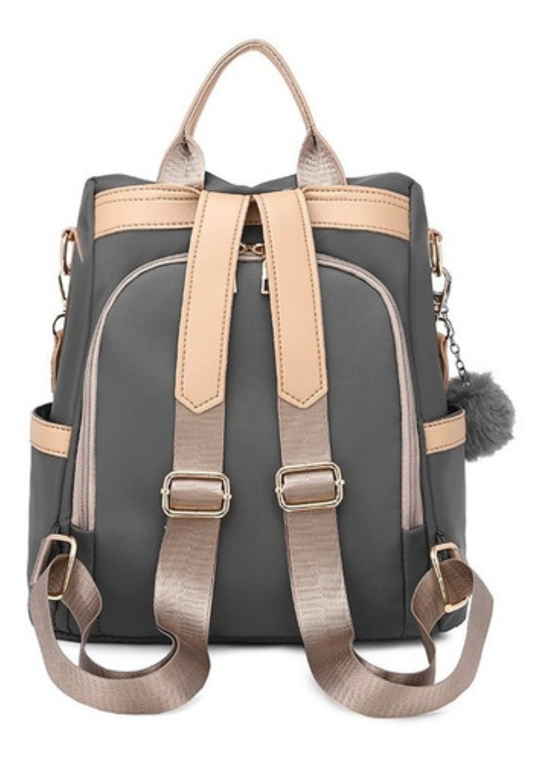 Mochila Mujer Pa&ntilde;o De Oxford Impermeable Anti-robo Monedero Gris image number null