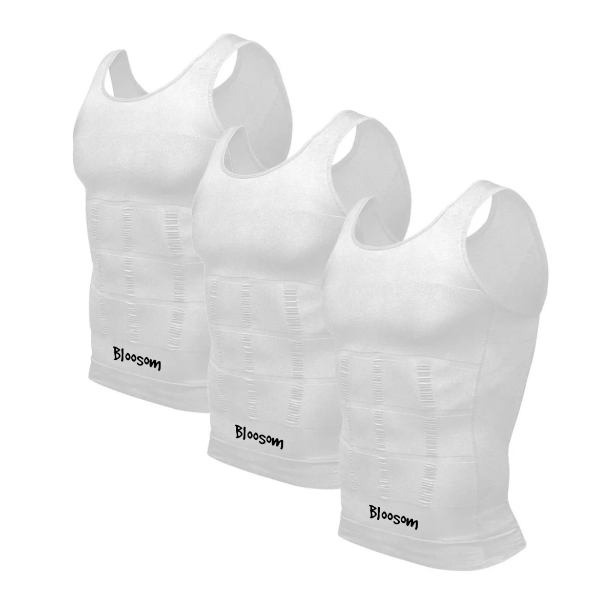 Kit 3pzs Playeras Faja Reductora Moldeadora Para Hombre Blanco Talla M image number null
