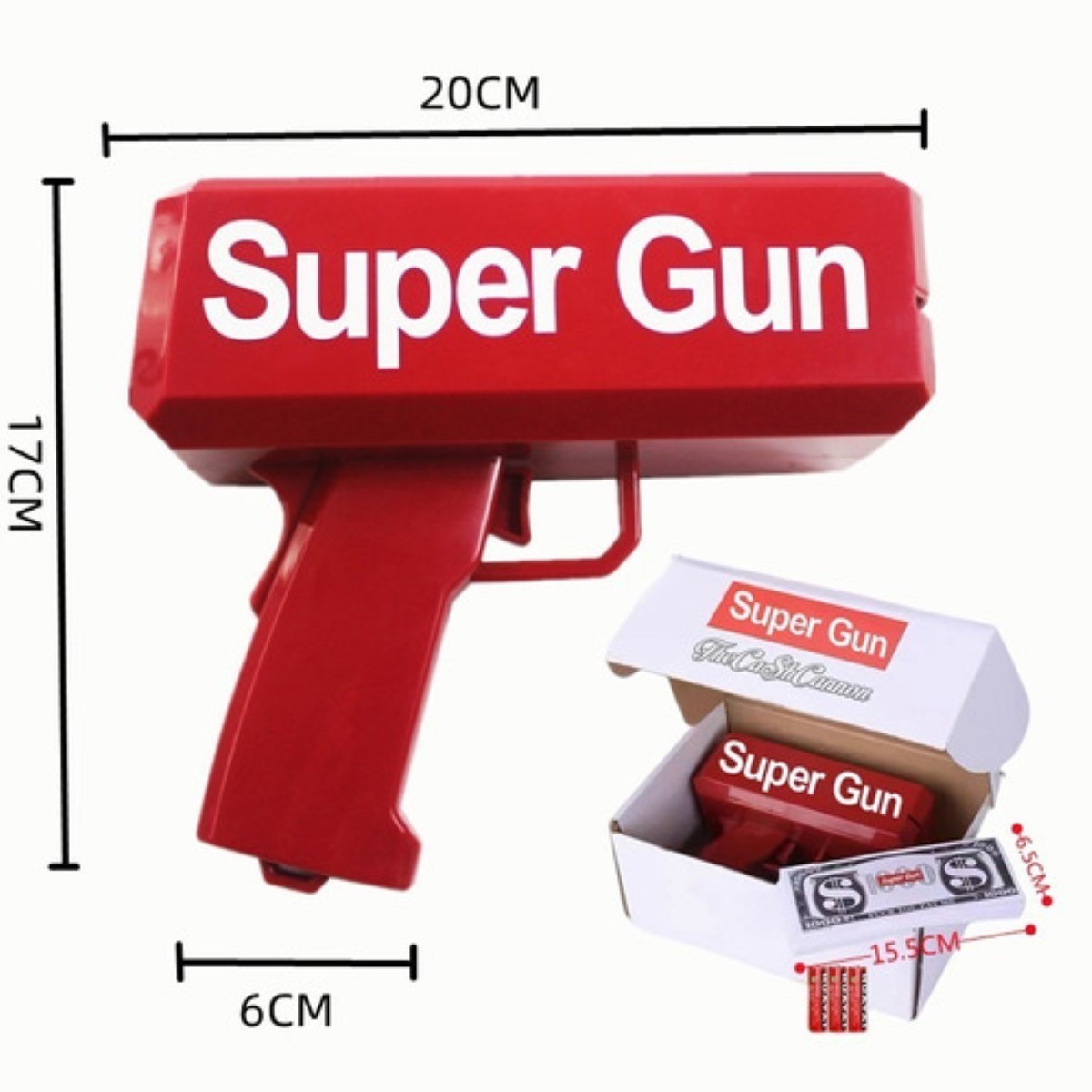 Pistola Lanza Billetes Cash Money Super Gun Juguete Boda image number null