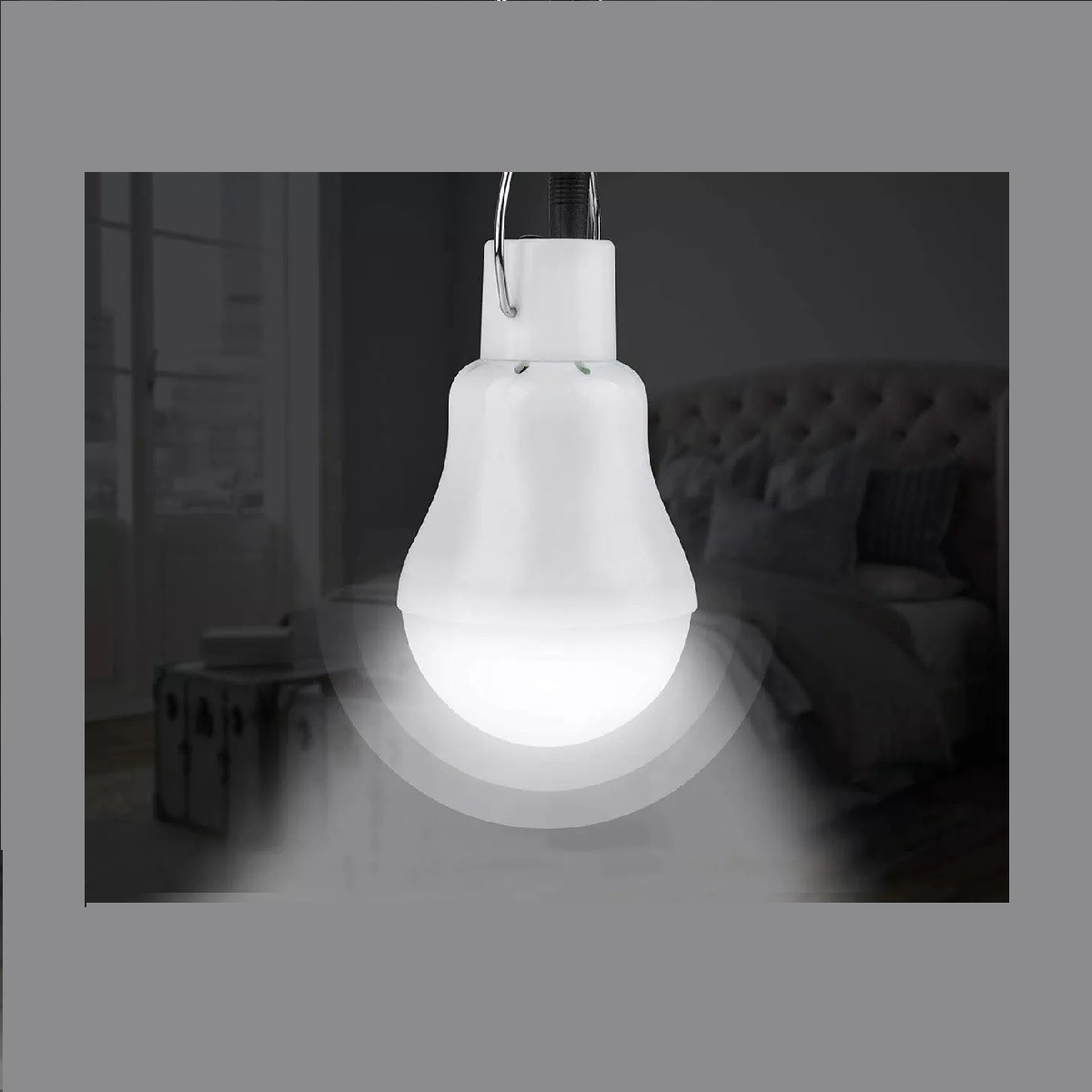 Bombilla De Luz Solar Tipo Gancho 110lumen 3w . image number null