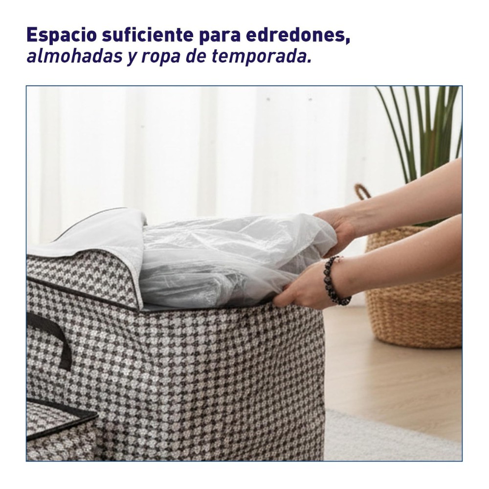 Bluelander Set de 3 Bolsas de Almacenamiento 50 * 50 * 70 cm, Organizadores para Cl&oacute;set Plegables, Bolsas con Asas image number null