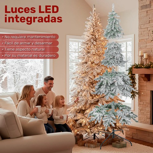 Arbol Navidad Luces Led Super Nevado Gigante 2.55m Pino Jardimex image number null