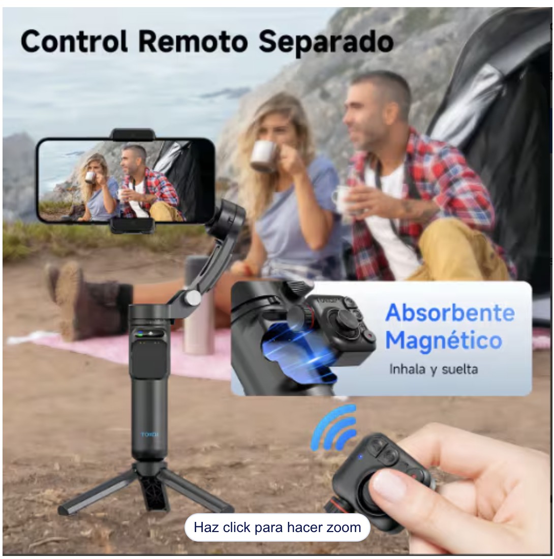 Estabilizador Para Celular De 3 Ejes Con Luz App Modelo Negro image number null