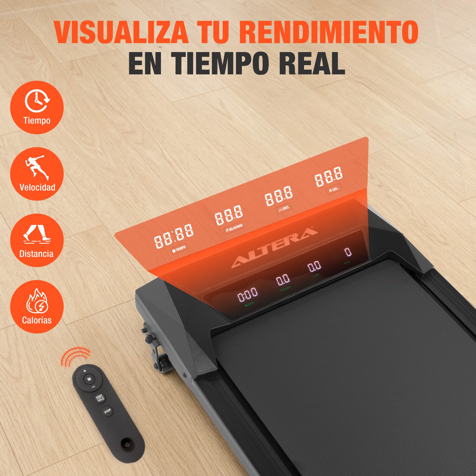 Caminadora El&eacute;ctrica Altera CYBERPAD+ Compacta, Silenciosa y con Bluetooth para Casa u Oficina image number null