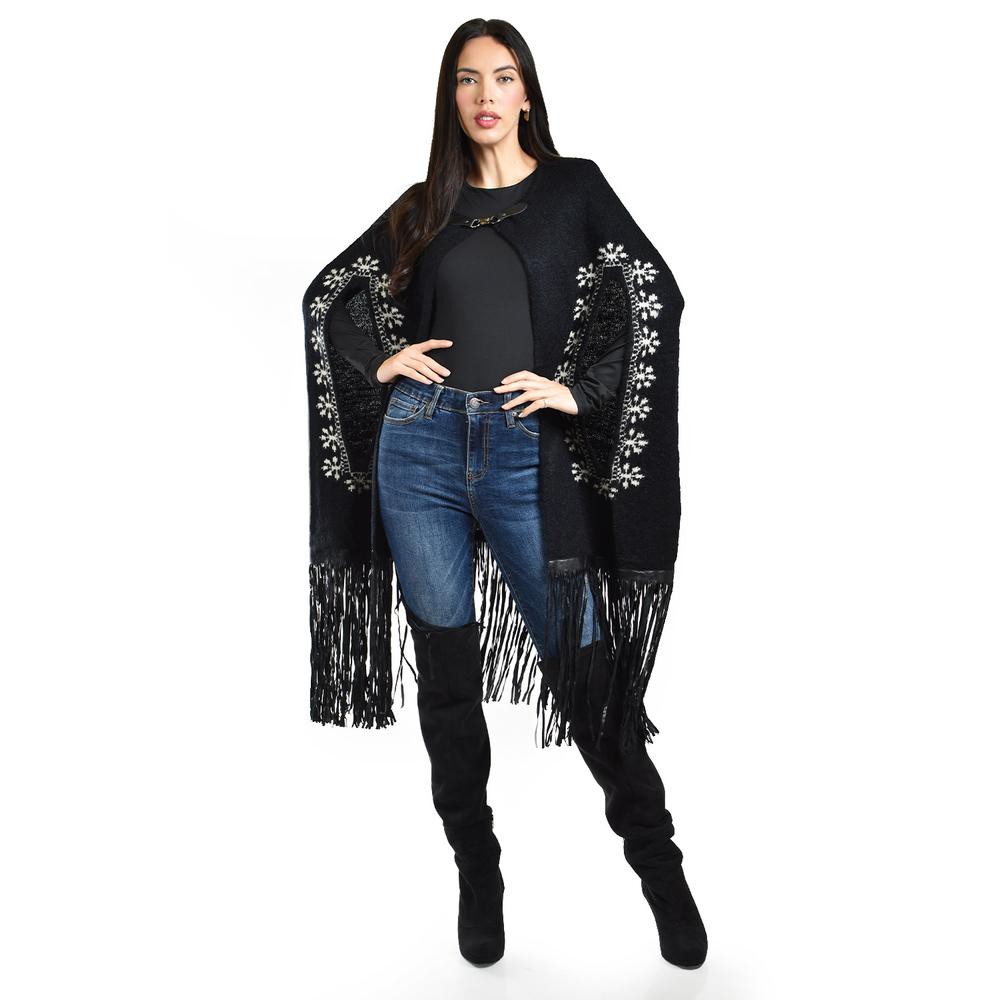 Capa con flecos Roman Fashion / Juvenil, 34289 (Negro) image number null