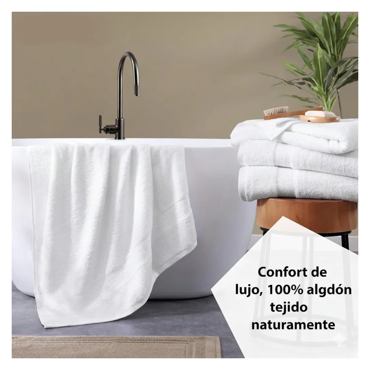 Toallas Ba&ntilde;o Completo Grande Color Blanco 2 Piezas image number null