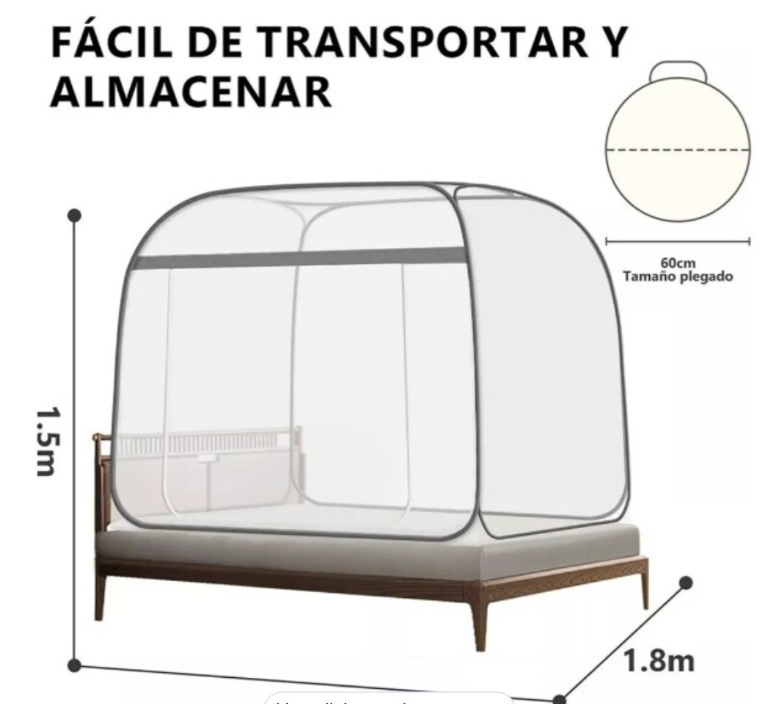 Mosquitero Plegable Para Cama Modelo Blanco image number null