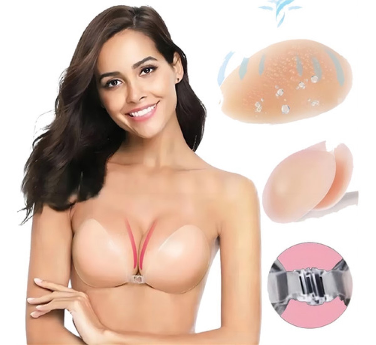 Brasier Strapless Push Up Invisible Sosten Levanta Busto talla B image number null