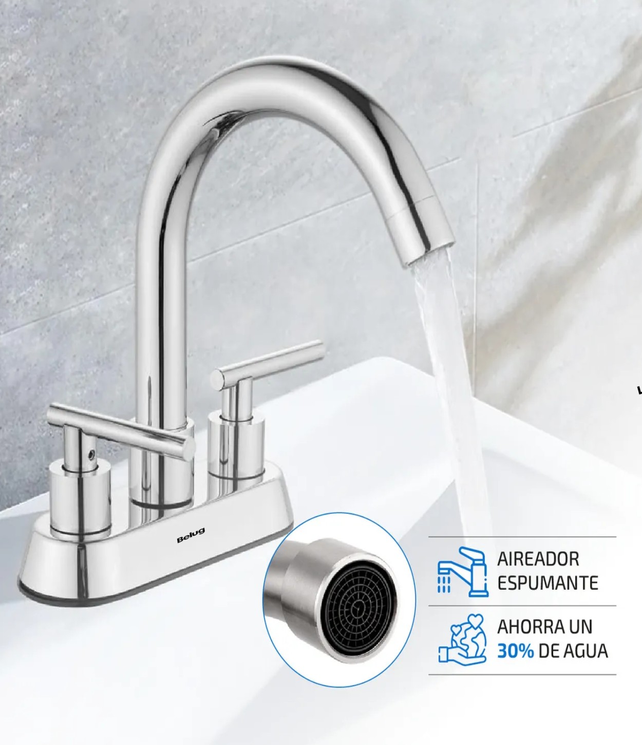 Grifer&iacute;a de ba&ntilde;o Femmto Ba&ntilde;o Color Gris Acabado Cromado plata image number null