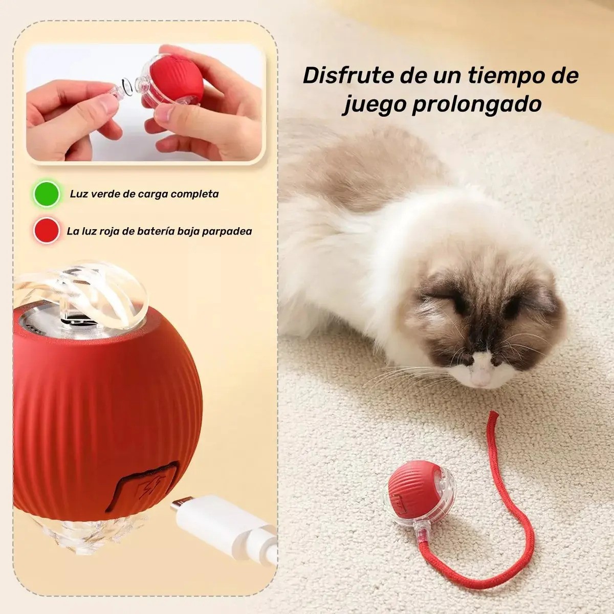 Pelota Interactiva Juguetes El&eacute;ctrica Rojo image number null