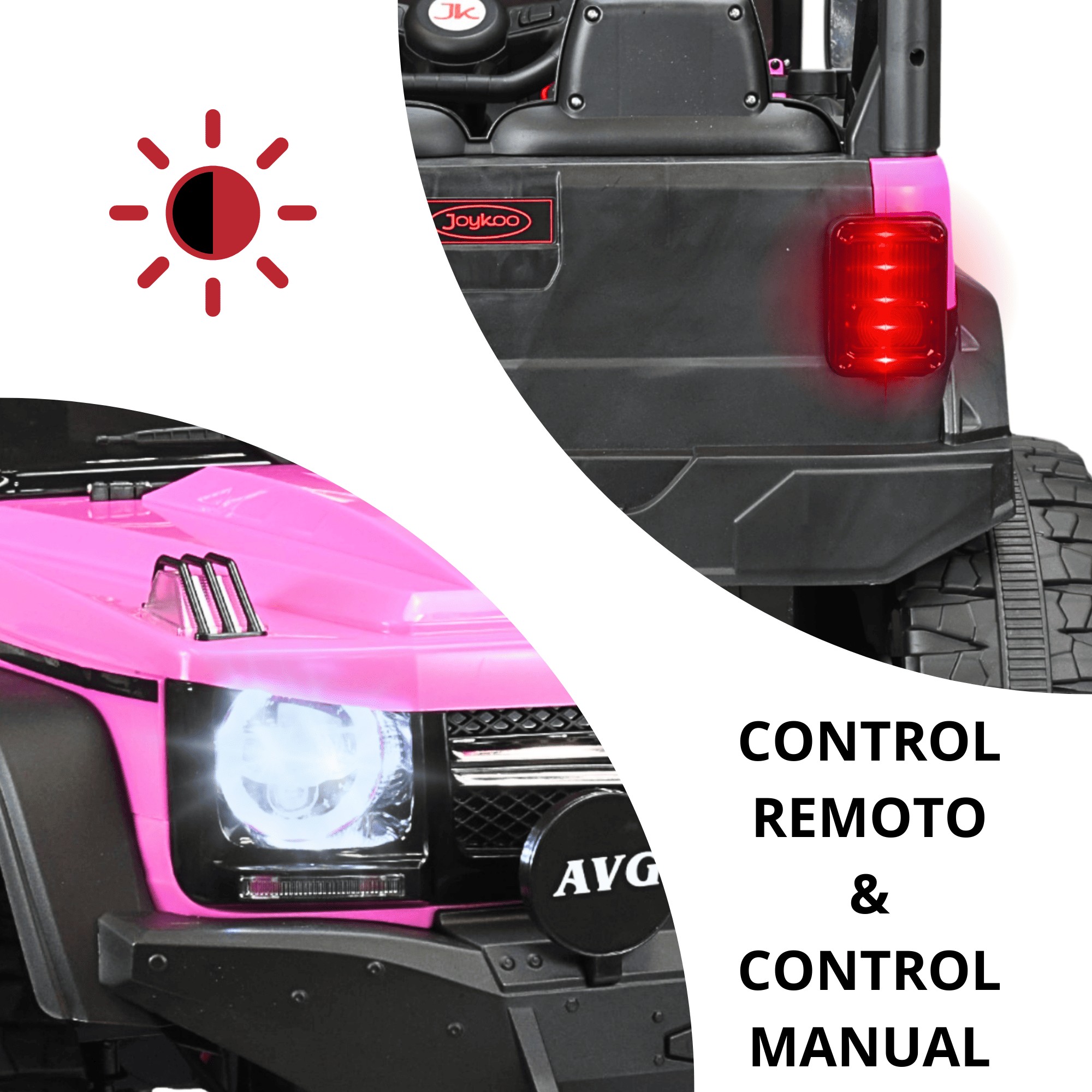 Montable El&eacute;ctrico Camioneta 4x4 para Ni&ntilde;os Control Remoto 12v - Rosa image number null