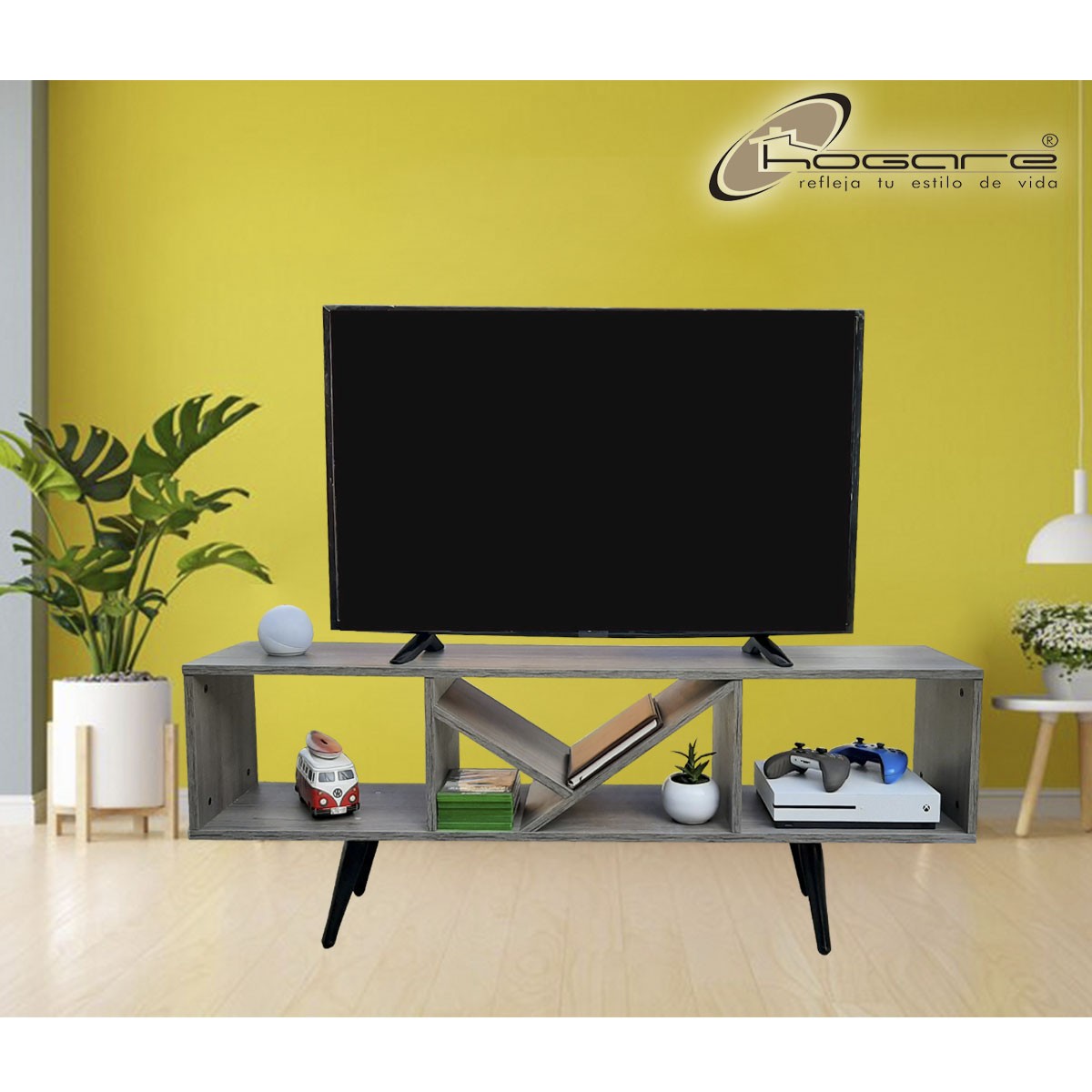 Rack Centro De Entretenimiento Smart Hogare, Para Tv 55 Inteligente y Moderno Gris Storm image number null