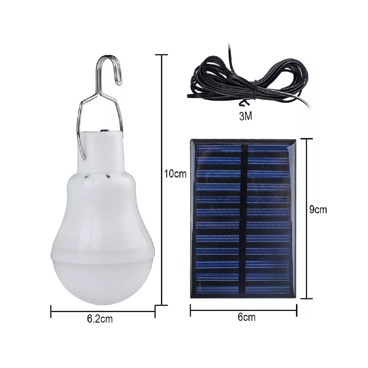 Bombilla De Luz Solar Tipo Gancho 110lumen 3w . image number null