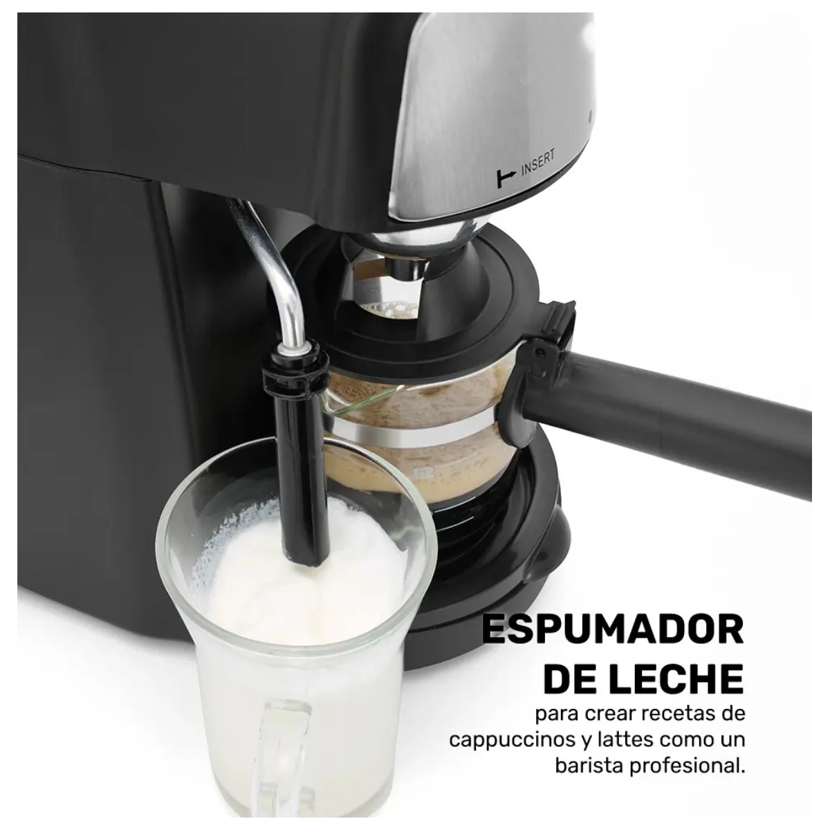 Cafetera Cappuccinera Con Espumador De Leche Plata image number null