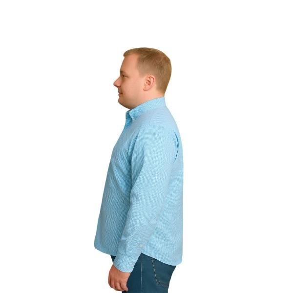 Camisa Big Kong USA Hombre Rayas Azul Turquesa Manga Larga Talla 3XL image number null