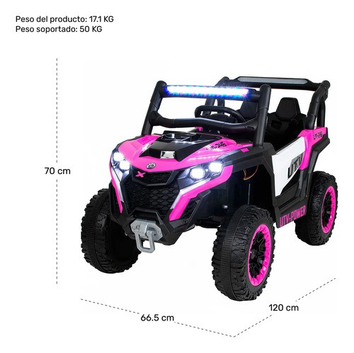 Montable Electrico Buggy 12v Luces Led Ni&ntilde;os Control Remoto Little Monkey image number null