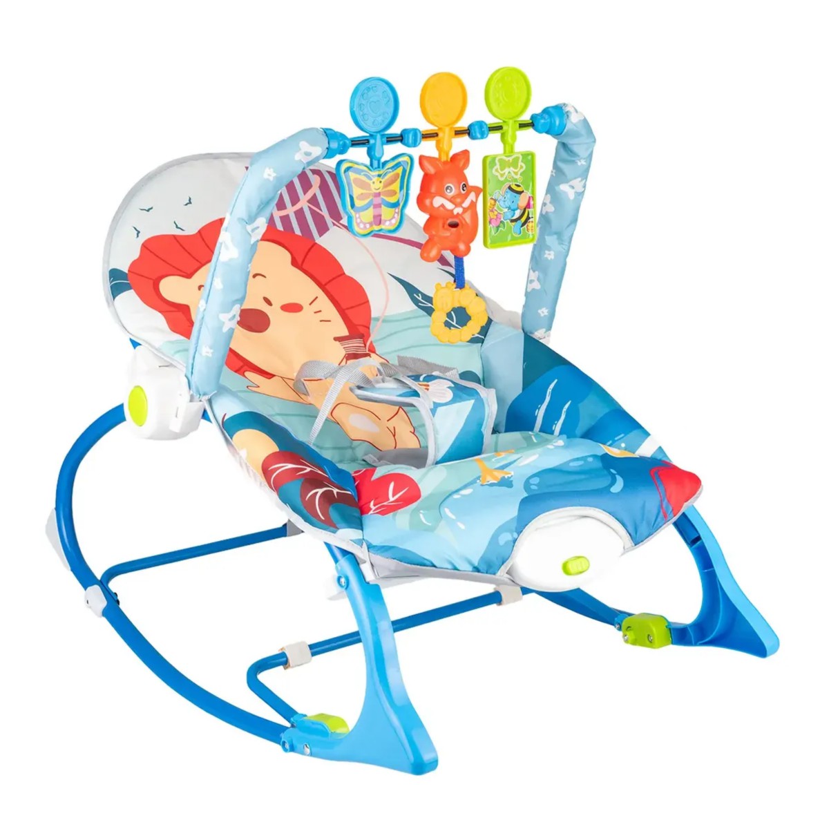 Mecedora El&eacute;ctrica Silla Vibradora Musical Juegos Beb&eacute; Azul image number null