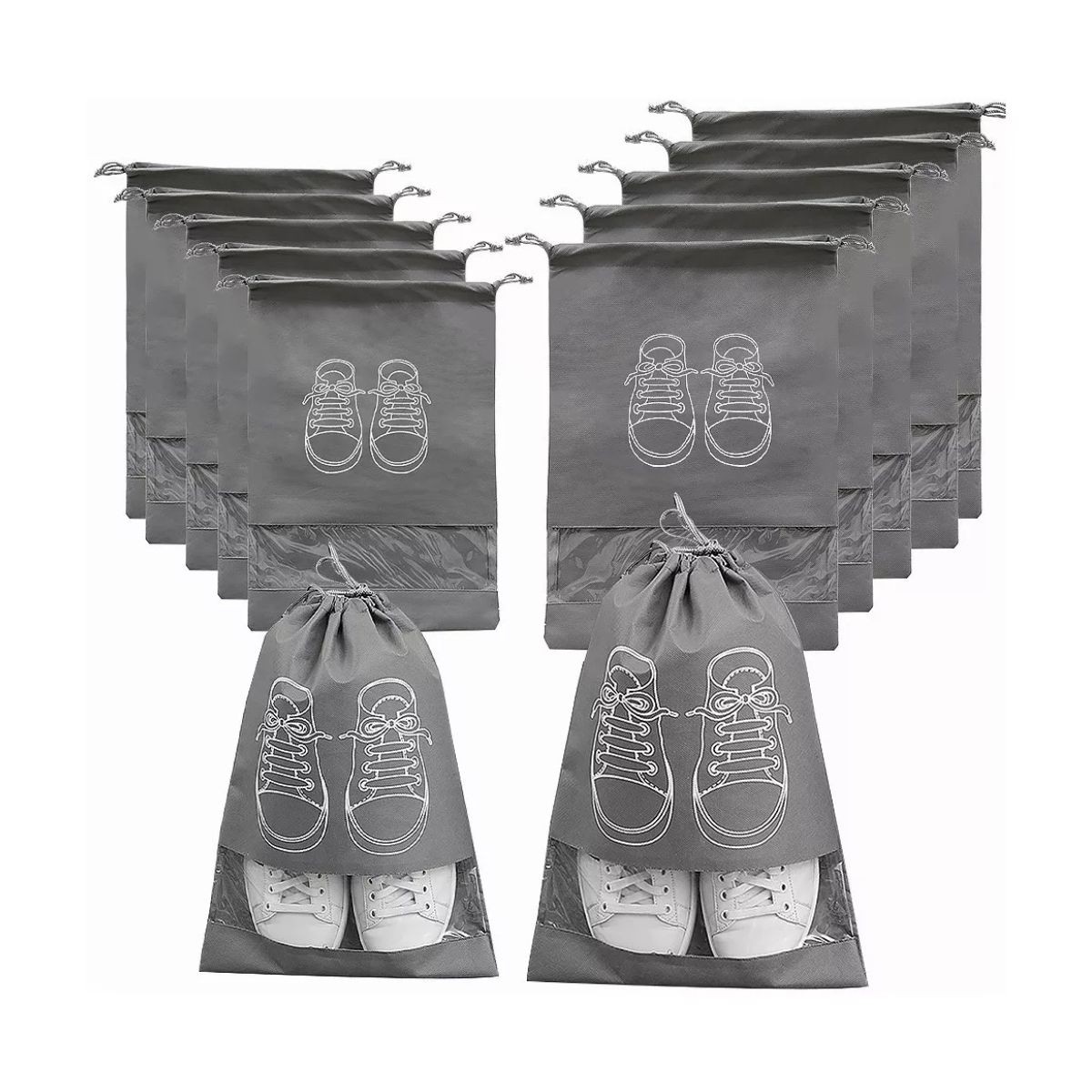 Bolsa De Viaje para Zapatos 10 Piezas Gris image number null