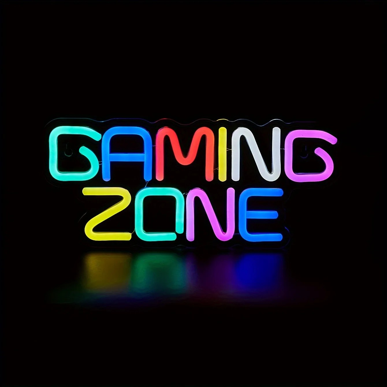 Letrero Led Ne&oacute;n Gaming Zone, Decoraci&oacute;n de Pared, Letreros de Luces de Ne&oacute;n USB para Sala de Juegos, Dormitorio Gamer image number null