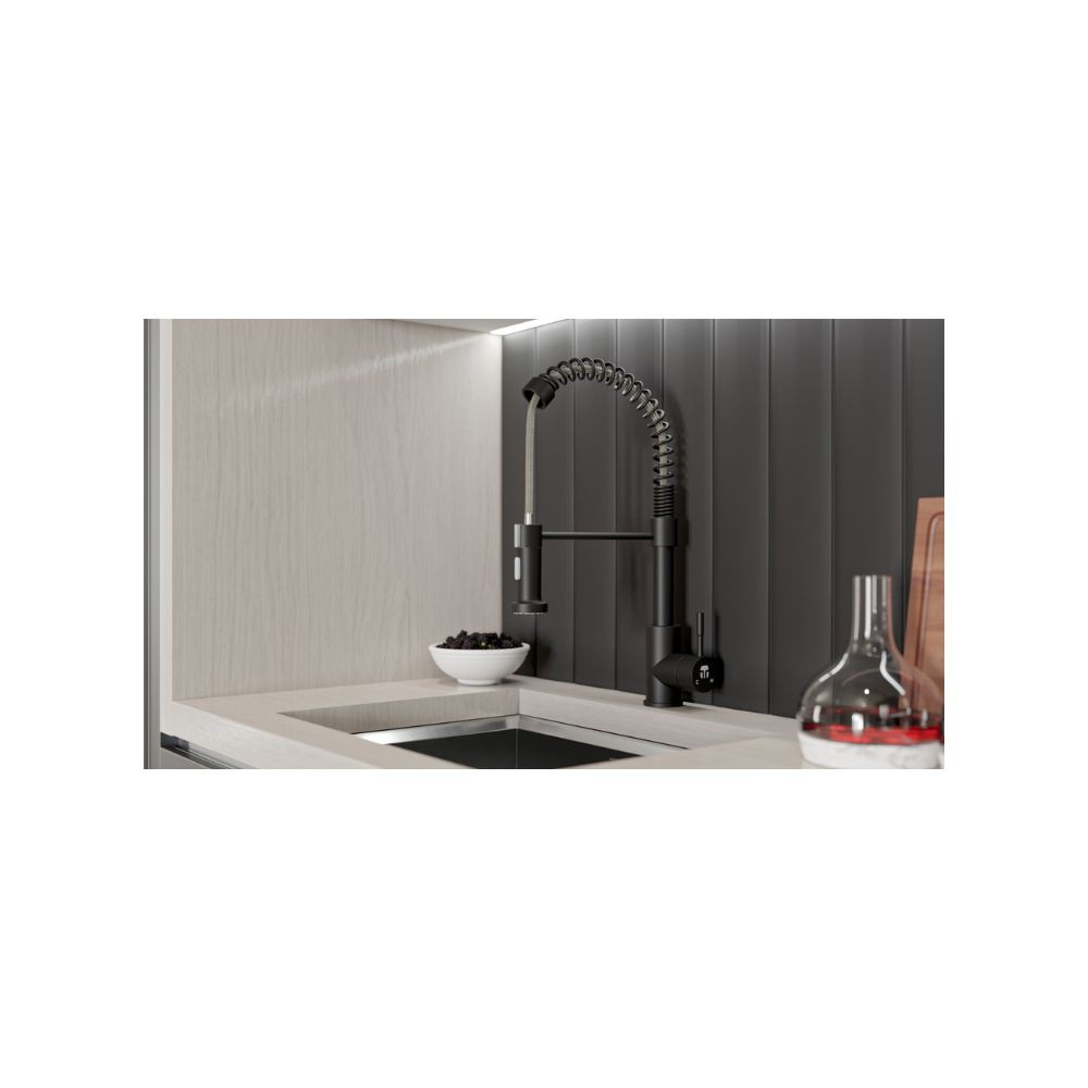 Grifo Monocomando Tecnolam Tec102 Negro Mate Llave Cocina image number null