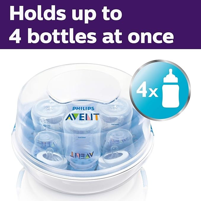A Philips AVENT Esterilizador de vapor de microondas para biberones, chupetes, tazas y m&aacute;s, SCF281/05. image number null