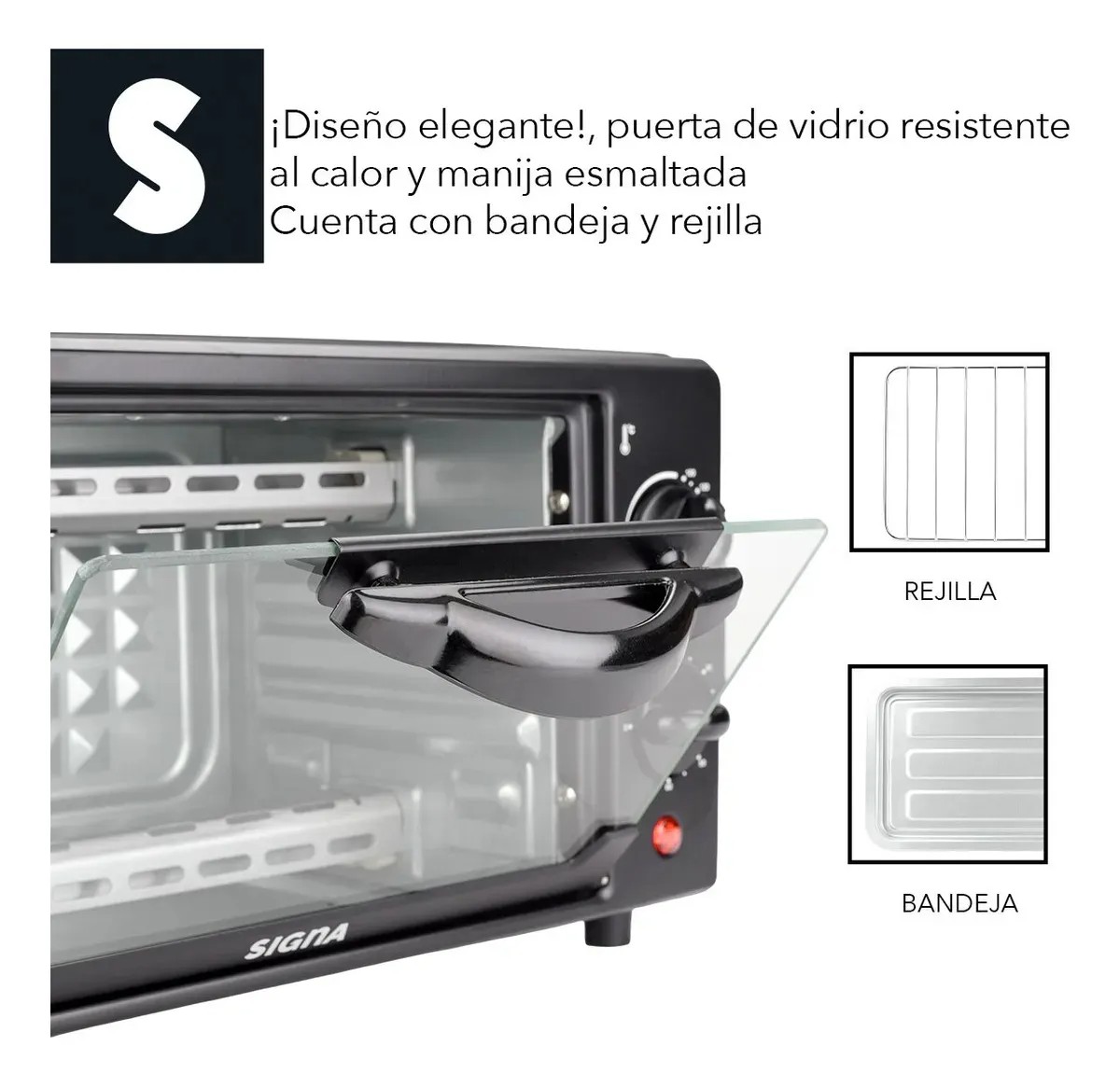 Horno Tostador El&eacute;ctrico De Mesa 7lt 110v Acero Inoxidable Multifuncional Negro image number null
