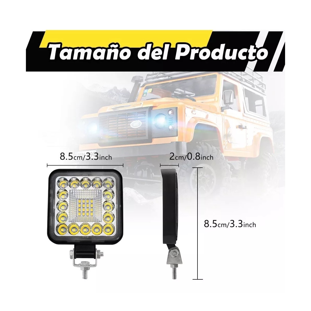 Par Faros 32 Led Auxiliar Estrobo Fija Dually Jeep Auto Moto. image number null