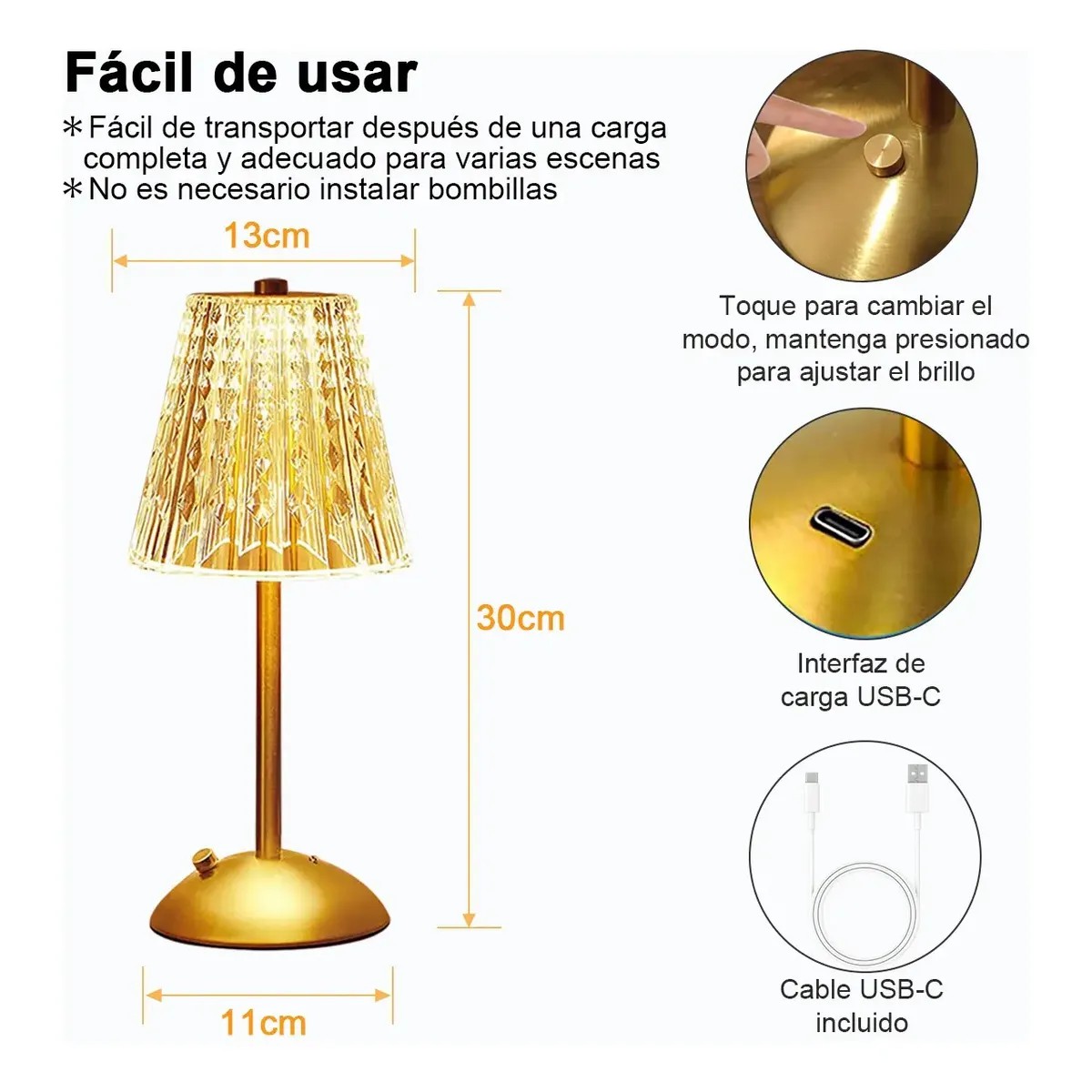 Lampara Recargable Led Buro Decorativa image number null