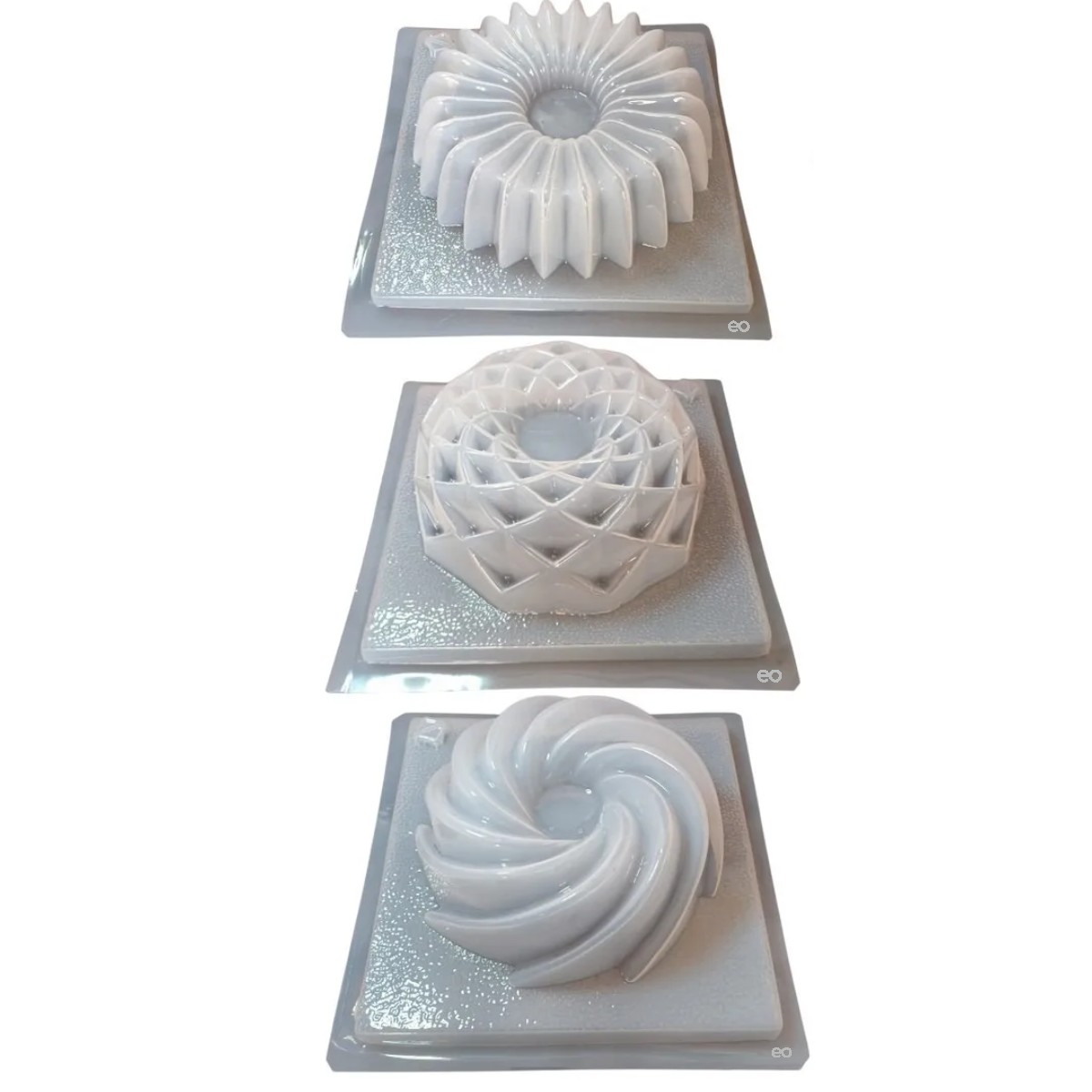 Kit 3 Moldes Gelatina De Dise&ntilde;o Rehilete, Panal Y Acorde&oacute;n Blanco image number null
