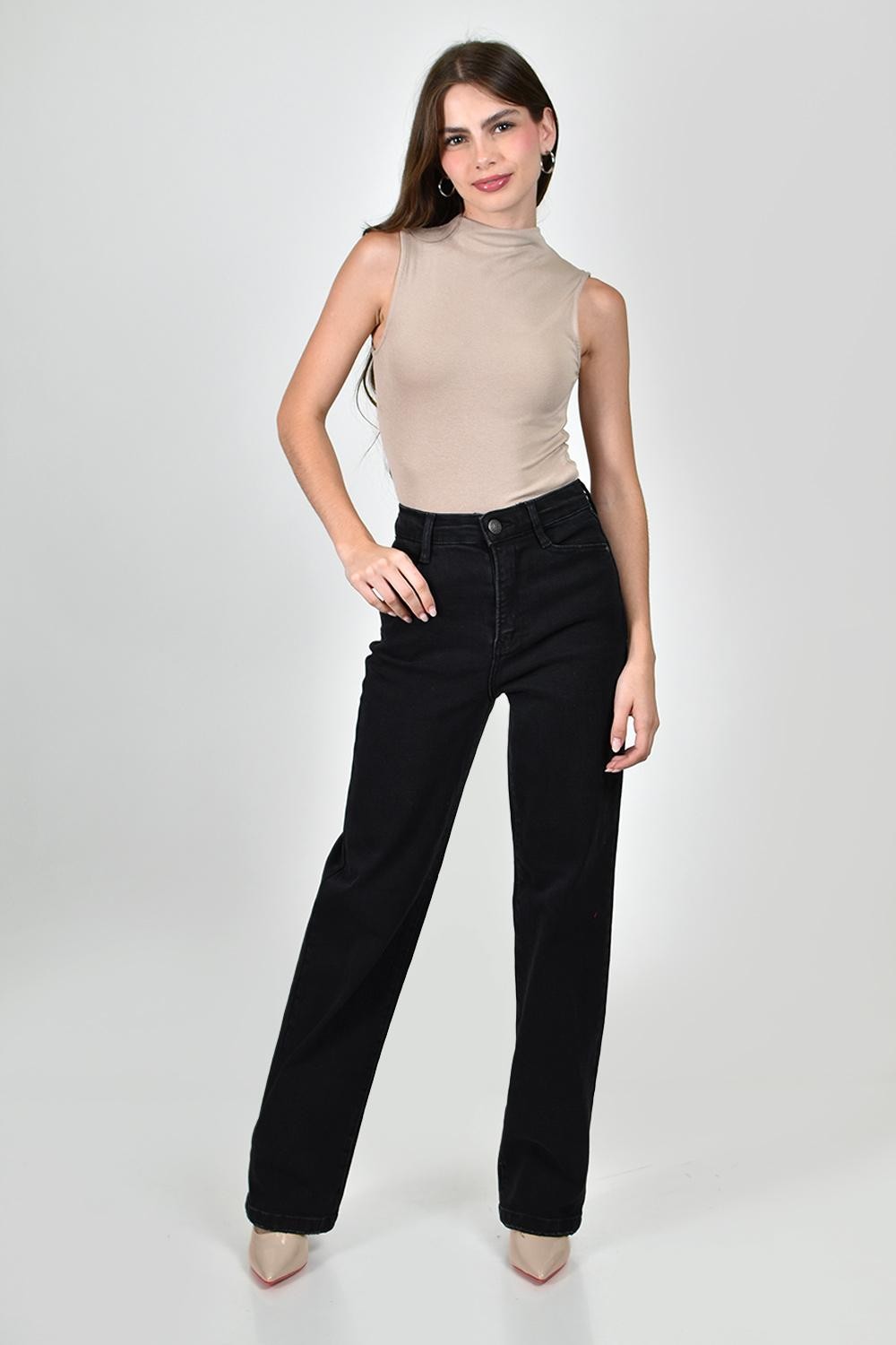 Jeans Wide Leg / Juvenil, 7572 (Negro) image number null