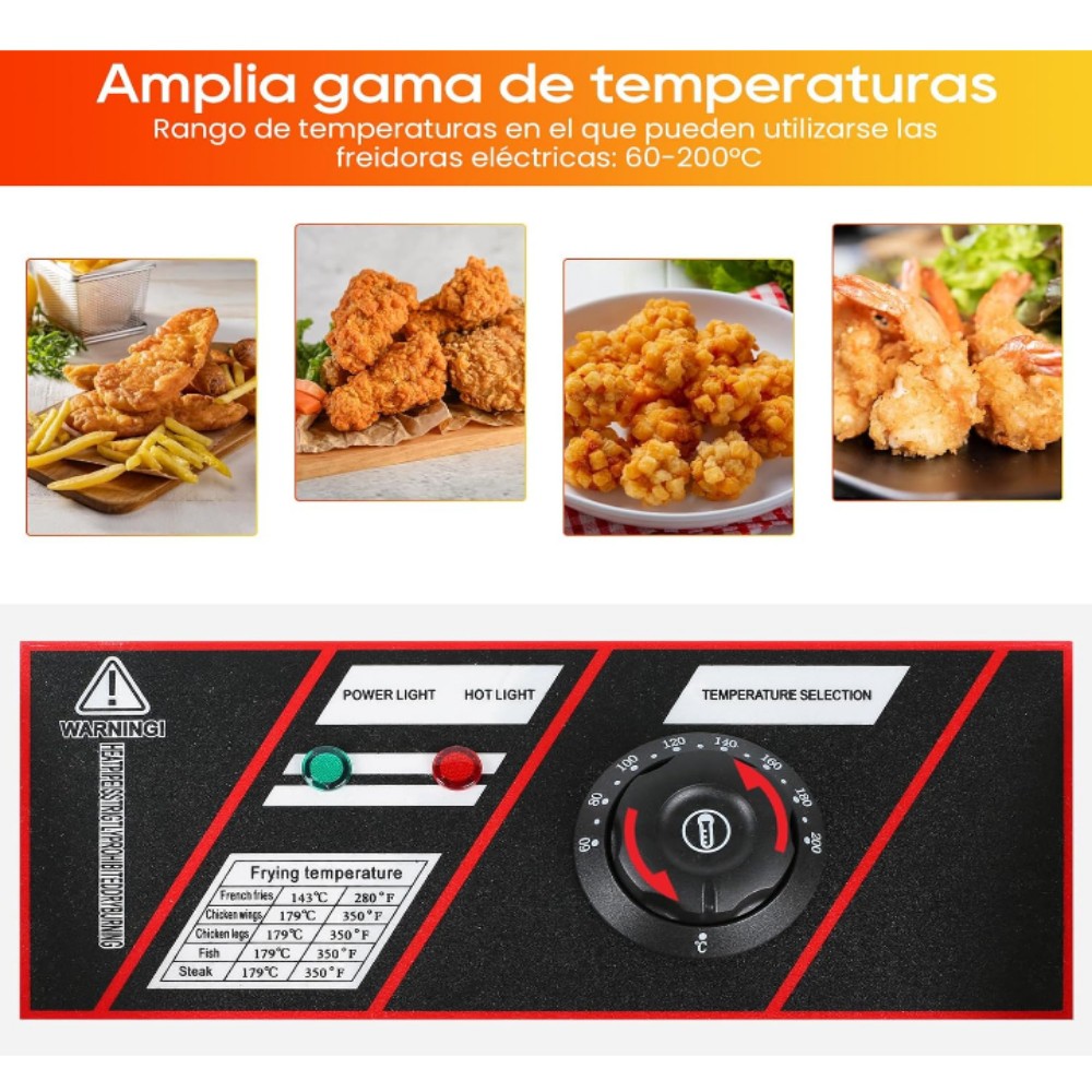 Freidora electrica de aceite doble tanque 12 lt image number null
