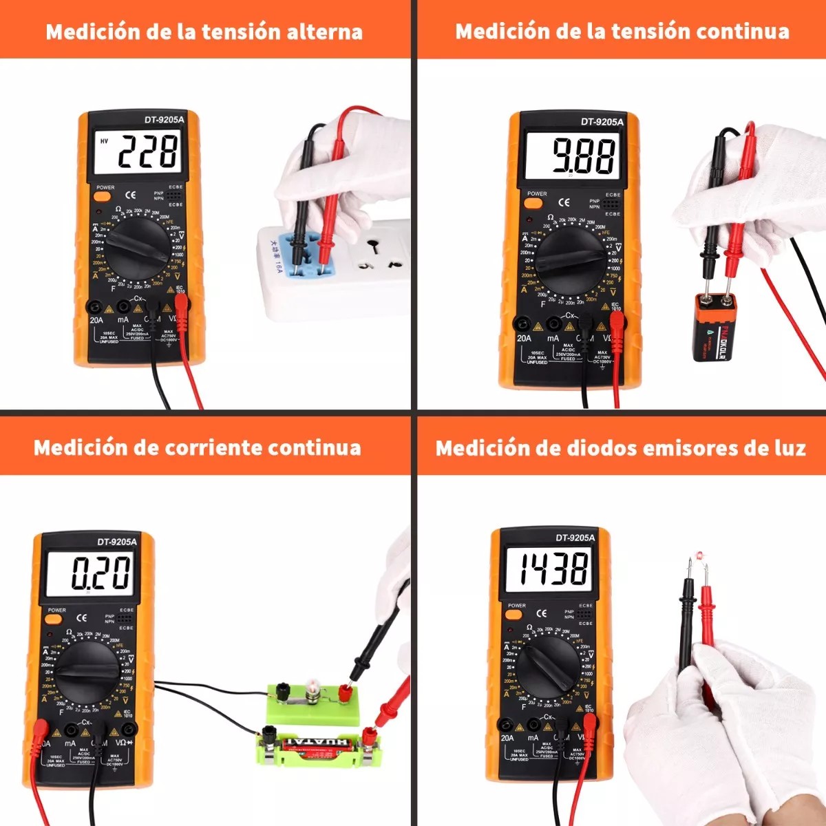 Multimetro Professional Digital Lcd Port&aacute;til Ac/dc Amarillo image number null
